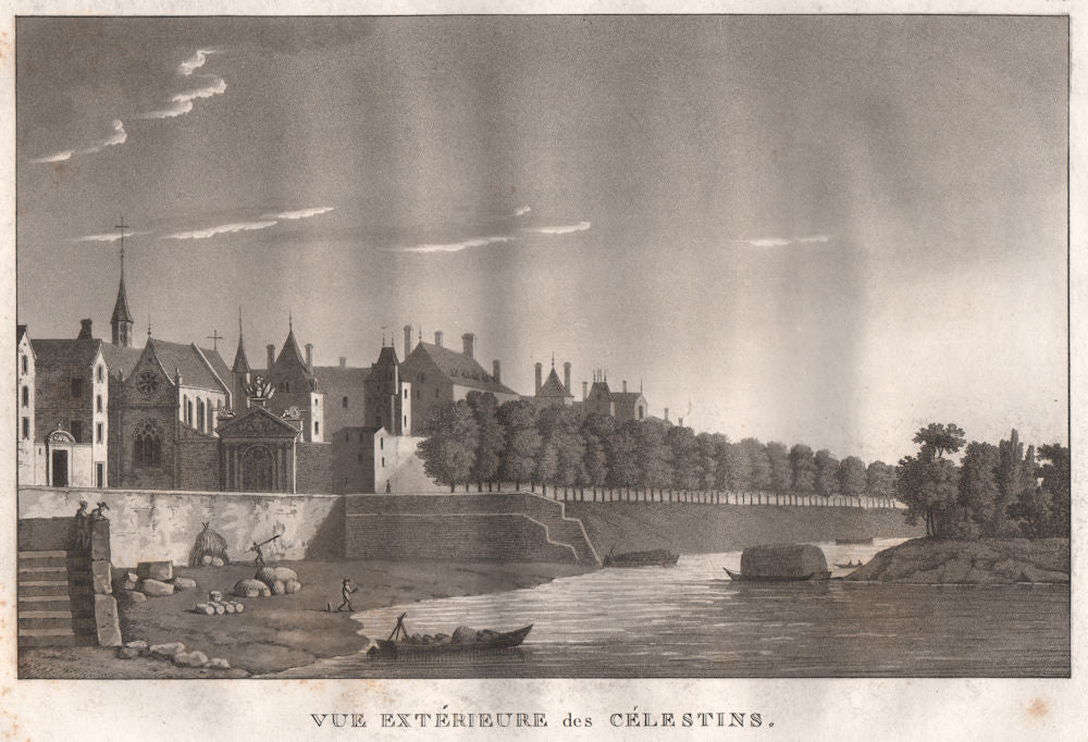 PARIS. Célestins. Aquatint 1808 old antique vintage print picture